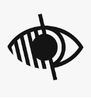 pictogramme pour malvoyants - oeil rayé et barré