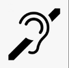 pictogramme malentendant - oreille barrée