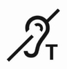 pictogramme pour malentendant - oreille barrée avec un T 