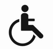 pictogramme personne en fauteuil roulant